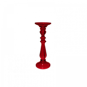 CANDELABRO VETRO D10 H25 - rosso