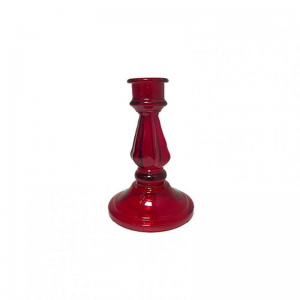 CANDELABRO VETRO D10 H14 - rosso
