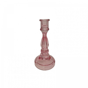 CANDELABRO VETRO D10 H18 - rosa