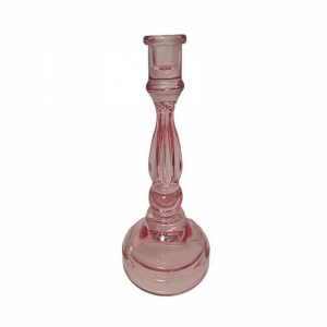 CANDELABRO VETRO D10 H23 - rosa