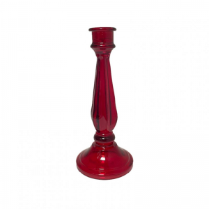 CANDELABRO VETRO D10 H23 - rosso