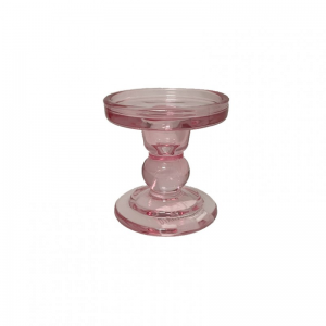 CANDELABRO VETRO D8,4 H8,5 - rosa