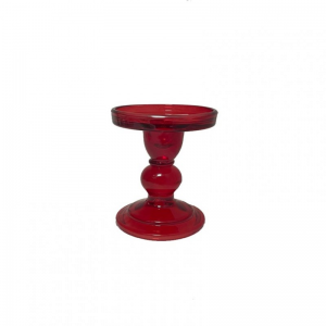 CANDELABRO VETRO D8,4 H8,5 - rosso
