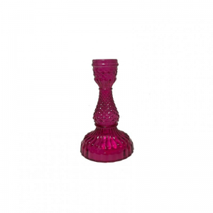 CANDELABRO VETRO D6,5 H10,5 - fucsia