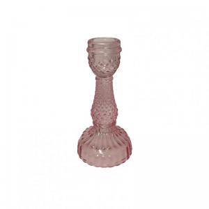 CANDELABRO VETRO D8,3 H16,3 - rosa