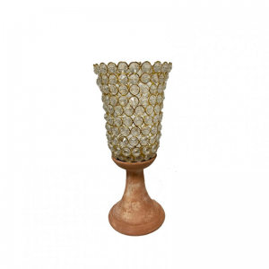 PORTACANDELA TERRACOTTA H28,5CM -scavo
