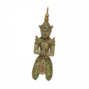 STATUA DIVINITA' legno intars. H65X20cm