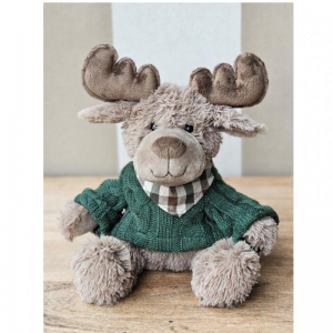 ALCE PELUCHE SEDUTO maglione verde H31