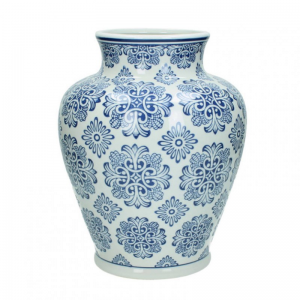 VASO PORCELLANA 21X21XH28cm - blue