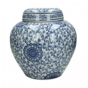 VASO PORCELLANA 28X28XH30cm - blue