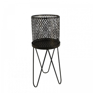 PORTACANDELA METALLO 32x32 H72 cm-nero