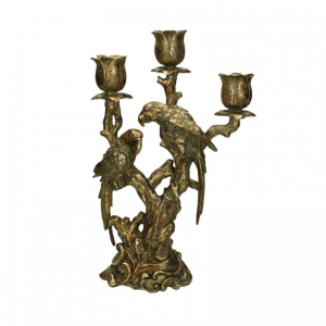 CANDELABRO PAPPAGALLO RES.24X11 H38-gold