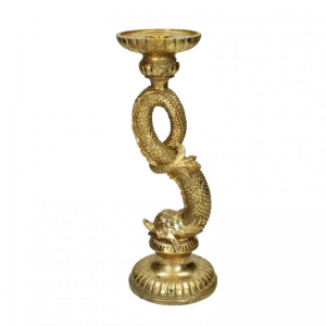CANDELABRO PESCE RES. 11,4XH31,2cm -gold