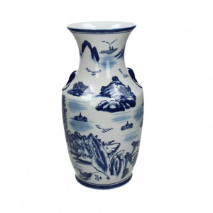 VASO PORCELLANA 19X19XH36cm - blue