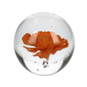SFERA VETRO D10CM fiore arancio - sc50%