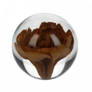 SFERA VETRO D7CM fiore marrone