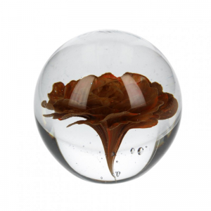 SFERA VETRO D10CM fiore marrone-sc50%