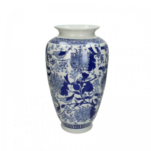 VASO PORCELLANA 18X18XH36CM -blue