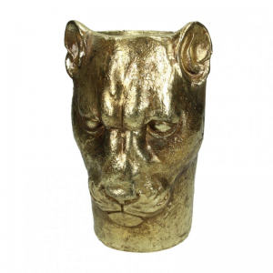 VASO TIGRE RESINA 15X14 H22 - gold