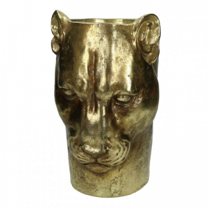 VASO TIGRE RESINA 20X18 H30 - gold