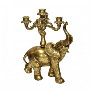 CANDELABRO ELEFANTE RES.32X19 H38 - gold