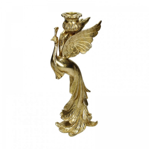CANDELABRO PAVONE RES.12X7 H30 - gold