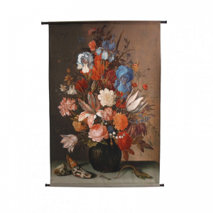 PANNELLO MURO fiori 105XH136cm-velluto
