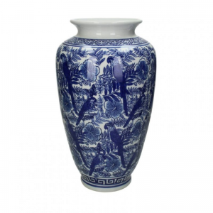 VASO PORCELLANA 18X18XH36cm - blue