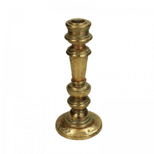 CANDELABRO RESINA 8,5XH20 cm -gold