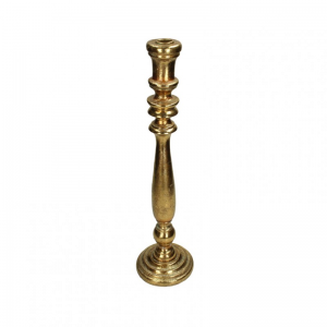 CANDELABRO RESINA 12,5X12,5X48cm - gold