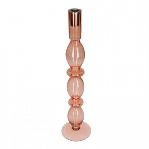 CANDELABRO VETRO 10XH40 cm - peach