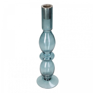 CANDELABRO VETRO 8,9XH30 cm - blue