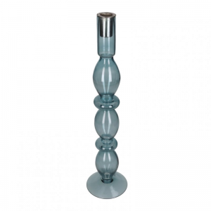CANDELABRO VETRO 10XH40 cm - blue
