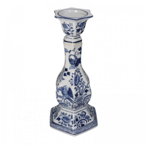 CANDELABRO PORCELLANA 17,5XH36,5cm -blue