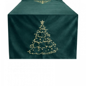 RUNNER XMAS TREE 150X40 VELLUTO - verde