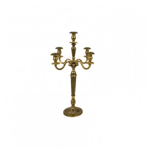 CANDELABRO ALLUM RAW GOLD H86CM-5fuochi