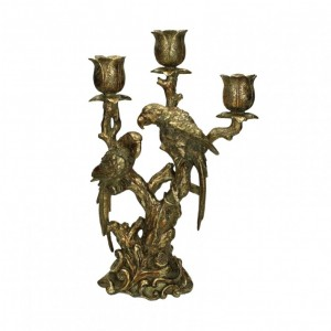 CANDELABRO PAPPAGALLO RES.24X11 H38-gold