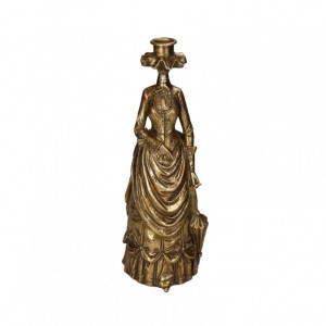 CANDELABRO LADY RES. 10X11XH30,5cm -gold