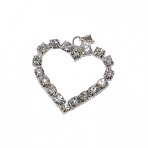 CUORE STRASS 26X30 mm PZ 6-silver